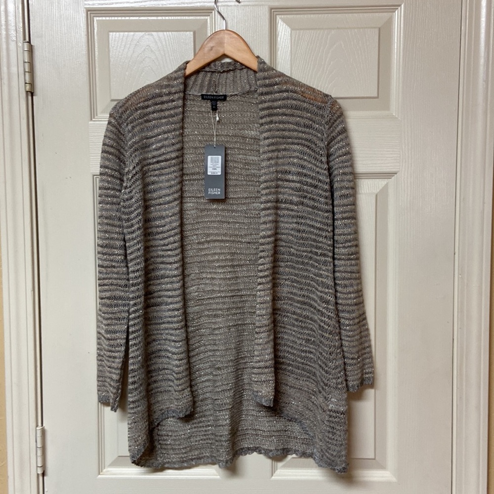 NWT Eileen Fisher angled hem cardigan